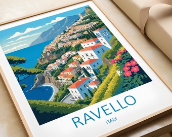 Ravello Italy Art Print, Amalfi Coast Travel Poster