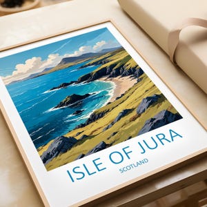 Isle of Jura Travel Print - Wall Art Jura Home Decor Wall Art Lover Gift Scottish Islands Wedding Gift Honeymoon Scotland Poster Jura Art
