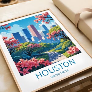 Houston Print, Houston Texas, Texas Wall Art, Houston Poster, USA Travel Print, Texas Print, America Gift, United States, Travel Wall Print