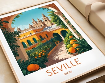Seville Spain Travel Poster – Archival Art Print
