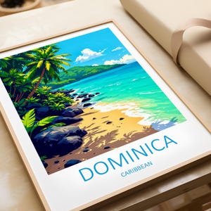 Dominica Reiseposter: Karibik Insel Kunstdruck