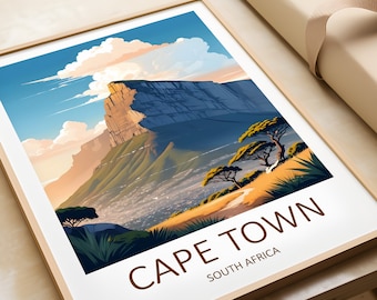 Kapstadt Poster: Südafrika Reiseposter, Tafelberg Kunst