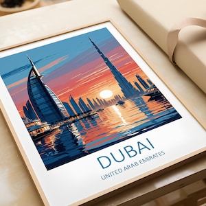 Dubai Travel Print: Burj Khalifa & Burj Al Arab Art