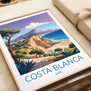 Costa Blanca Travel Print - Wall Art Costa Blanca Spain Art Lover Gift Costa Blanca Poster Spain Wedding Anniversary Gifts Spanish Prints