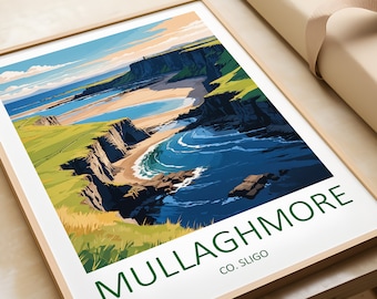 Mullaghmore Ireland Travel Poster – Coastal Sligo Wall Art