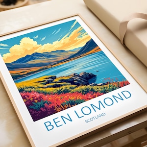 Ben Lomond Schottland Reise Poster: Schottische Highlands Wandkunst