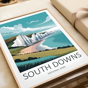 South Downs Travel Print - Wall Art South Downs National Park Home Decor Wall Hanging South Downs Way Poster Art Lover Gift Uk National Park