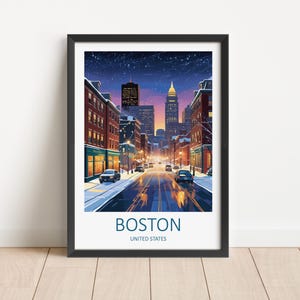 Stampa di Boston, Poster di Boston, Stampa di viaggio di Boston, Massachusetts, Poster di viaggio, Arte murale di Boston, Stampa artistica di Boston, Stati Uniti, Regalo di viaggio