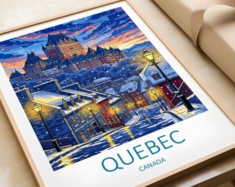 Stampa di viaggio del Quebec - Paesaggio invernale del Canada da appendere al muro