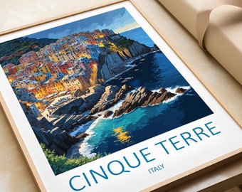 Cinque Terre Italy Travel Print: Coastal Wall Art