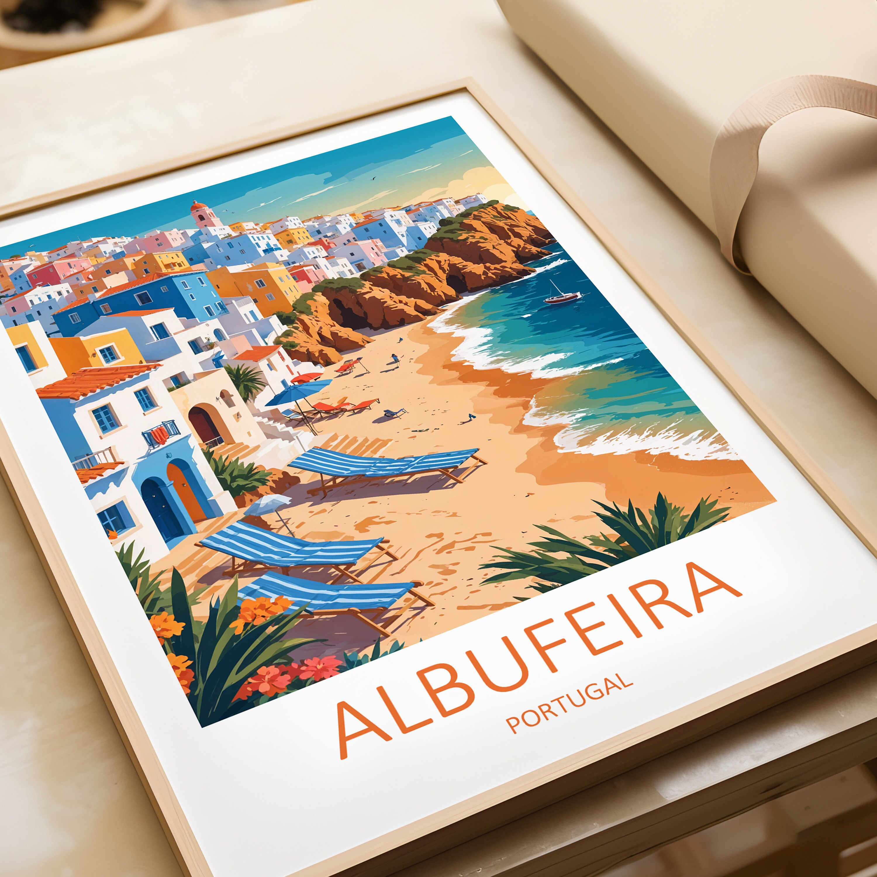 Poster Vintage Sur Toile 'Albufeira Portugal' - Impression Haute Qualité, Format 20 X 30 Cm, Idéal Déco Murale - 8