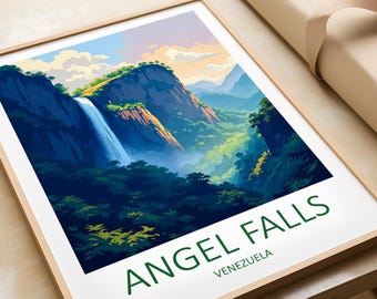 Angel Falls Venezuela Print: South America Travel Poster