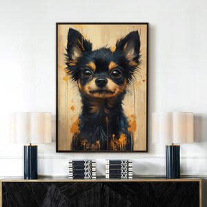 Abstrakter Chihuahua-Druck, Welpe Chihuahua-Wandkunst, Hundeporträt, Hundeliebhaber-Druck, Hunde Geschenkideen, Haustierporträt, ungerahmter Druck