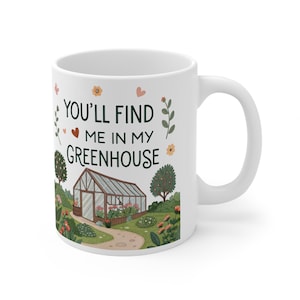 Gardener&#39;s Mug, Greenhouse Coffee Cup, Garden Lover Tea Mug, Ceramic Plant Enthusiast Cup, Gardening Gift Idea