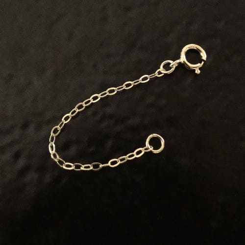 14k Solid Yellow Gold 2mm Cable Chain Extender - 1 Inch With 5mm Spring Ring Clasp