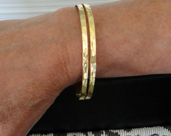 Gold Cuff Bracelet - Oval Bracelet - 14K Gold Over Sterling Silver - Adjustable, Great For Small Wrists