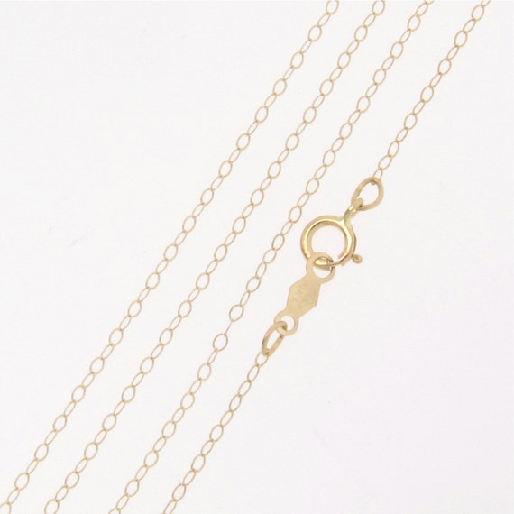 14k Gold Thin Cable Chain Necklace 16 
