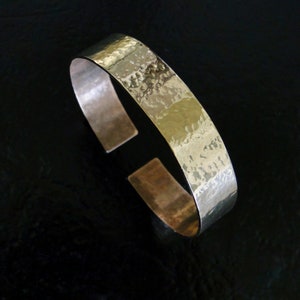 Gold Cuff Bracelet 14K Gold 1/20 Hammered Adjustable Cuff - Etsy