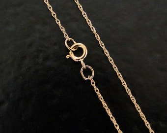 14K Solid Yellow Gold 16 or 18 Inch Rope Chain, Finished Chain With Clasp