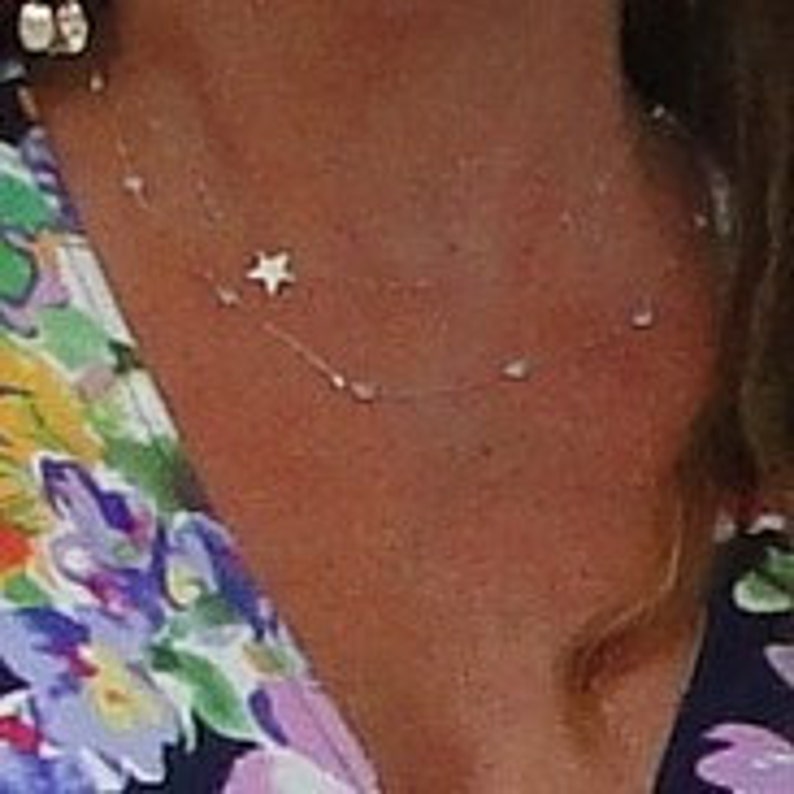 Seen On Kelly Ripa and Lea Michelle 14K Gold Sideways Star Layering Necklace or Choker 14K Yellow White Rose Gold Tiny Gold Star Necklace