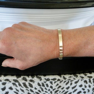 5mm Gold Cuff Bracelet, Sleek 14K Gold Hammered or Not Hammered Bracelet, 14K Yellow, White, or Rose Gold