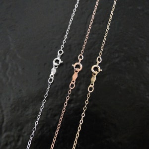 14K Gold Chain - 16", 18", 20", or 24" Solid Gold Cable Chain, 14k Yellow, White Gold - Finished Chain With Clasp