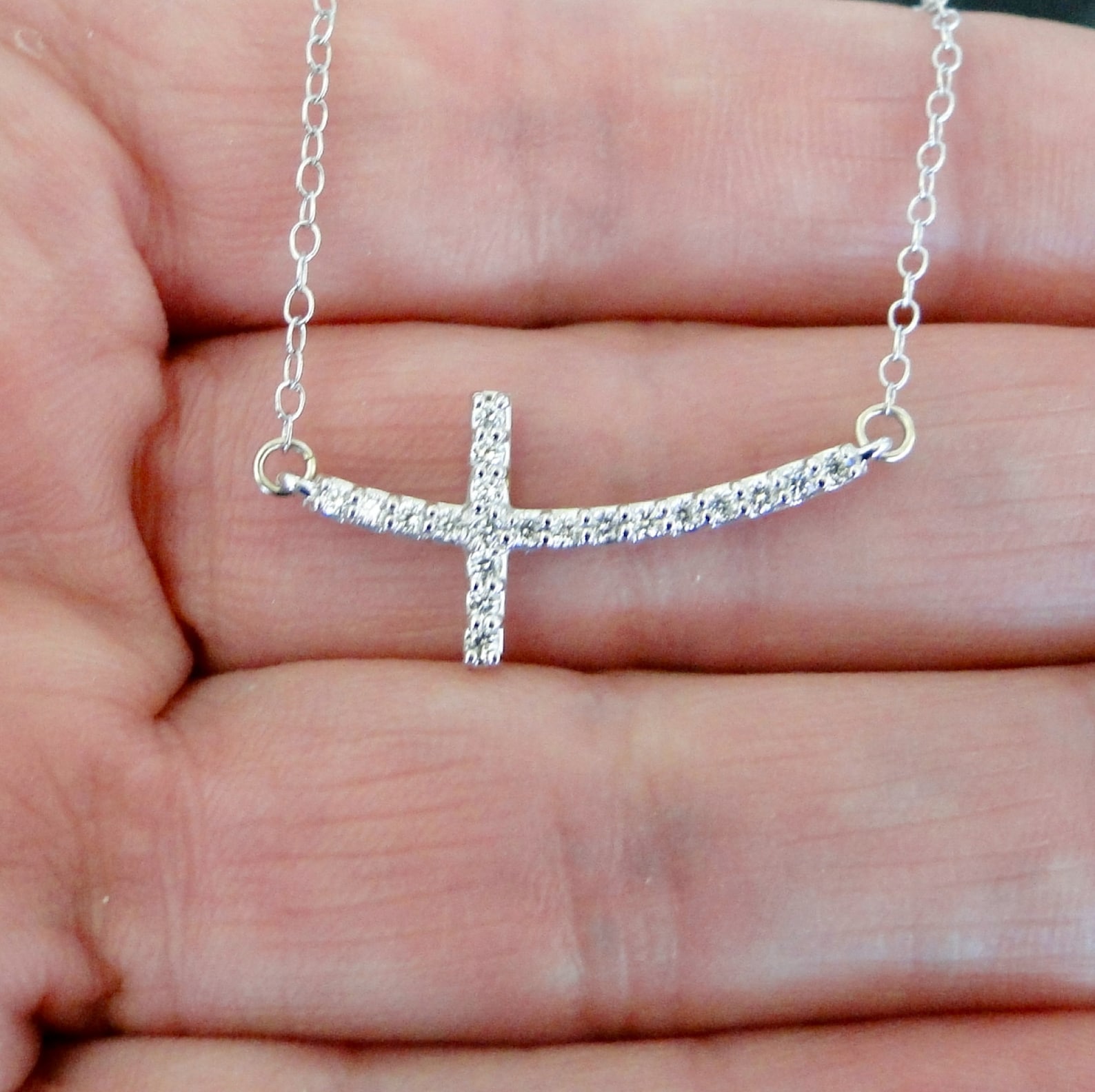 diamond-sideways-cross-necklace-14k-white-gold-curved-cross-etsy