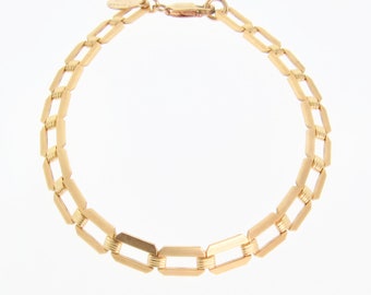 Gold Bracelet - Chain Link Bracelet in 14/20 Gold Filled, 6mm Width, Layering Bracelet