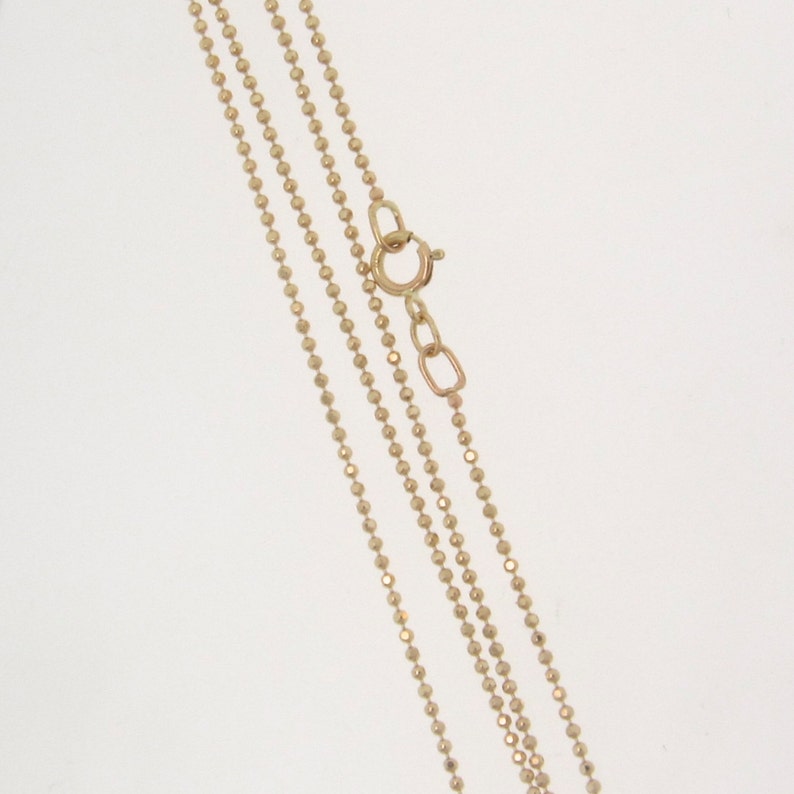 14K Solid Gold Diamond Cut Ball Chain With Clasp, 16 Inches Or 18, Yellow Gold or White Gold image 4