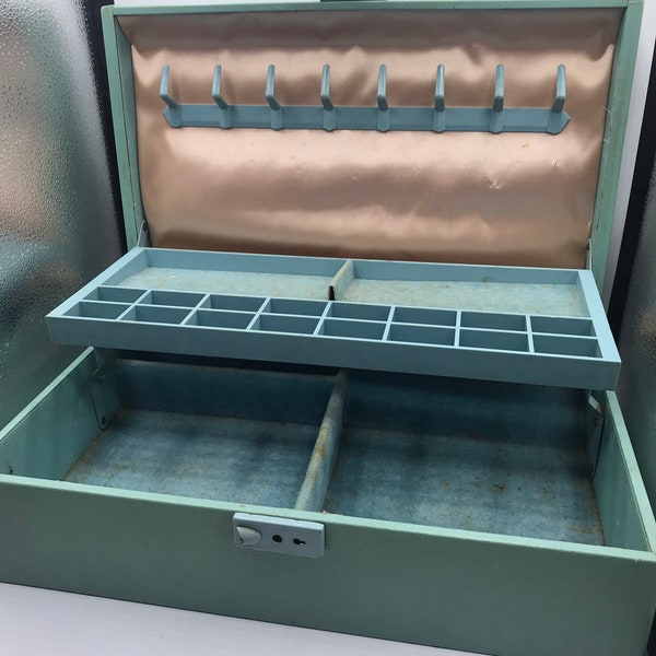 Vintage jewelry box blue 1950