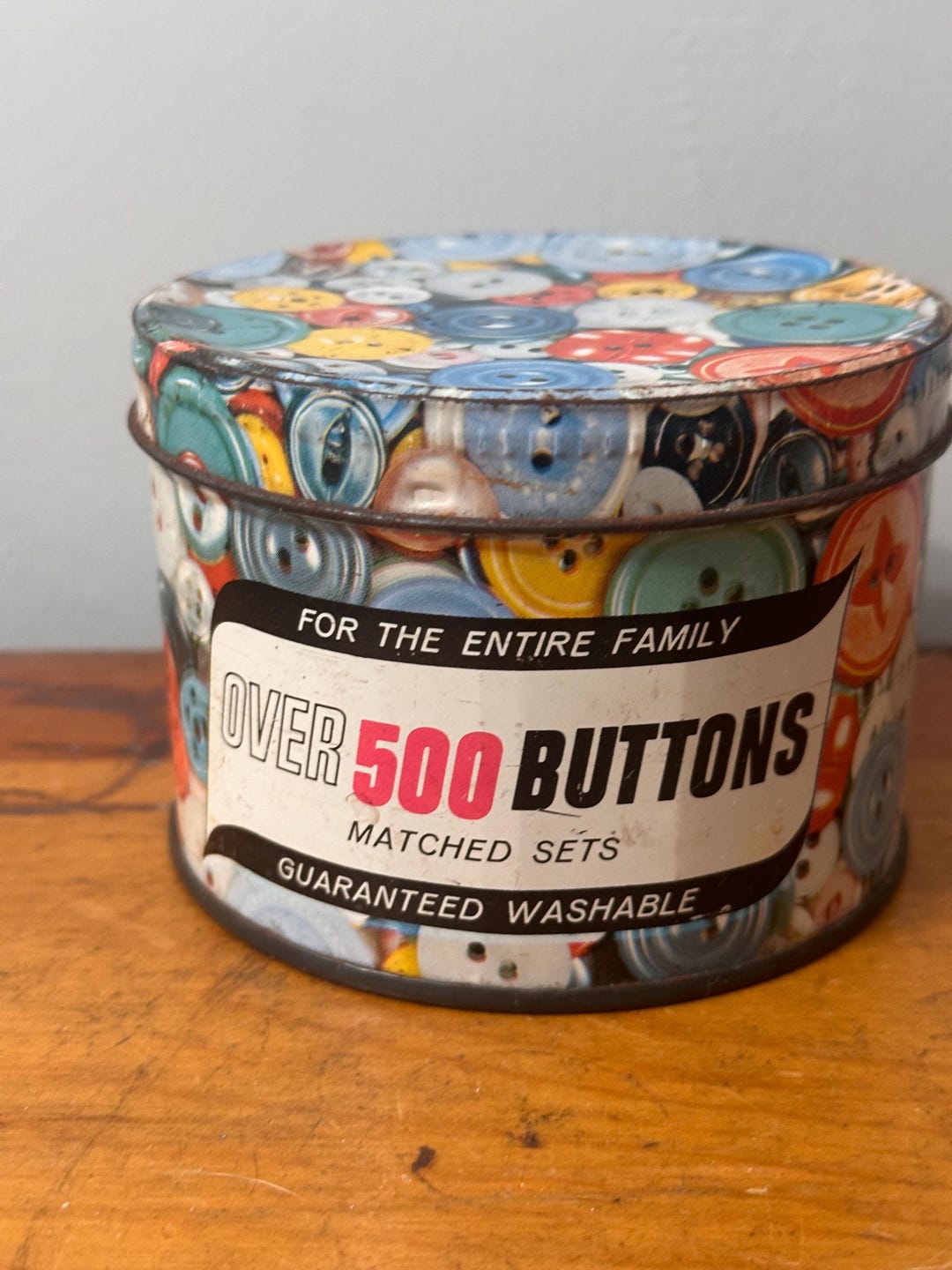 Vintage 1950 Button Tin Tea Holder Storage Kitchen Sewing - Etsy
