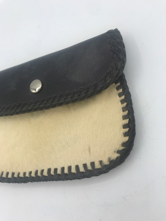 Black and white leather wallet vintage 1950s retr… - image 2