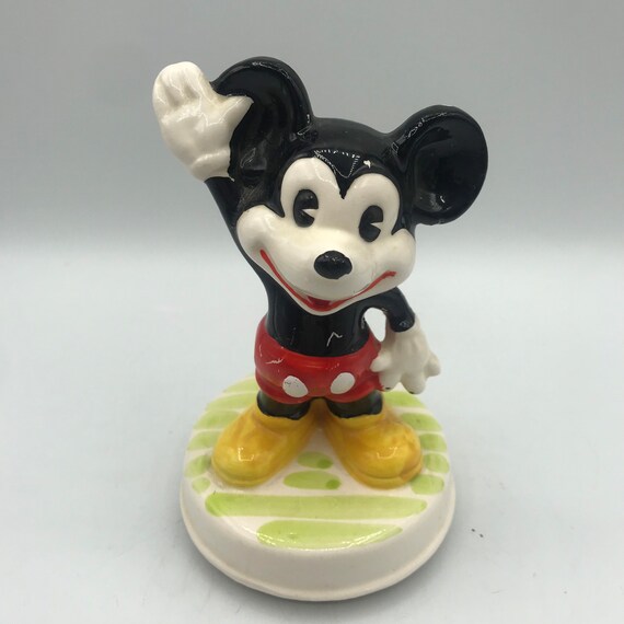 Vintage Disney Mickey Mouse Music Box Schmid Ceramic Figurine Etsy