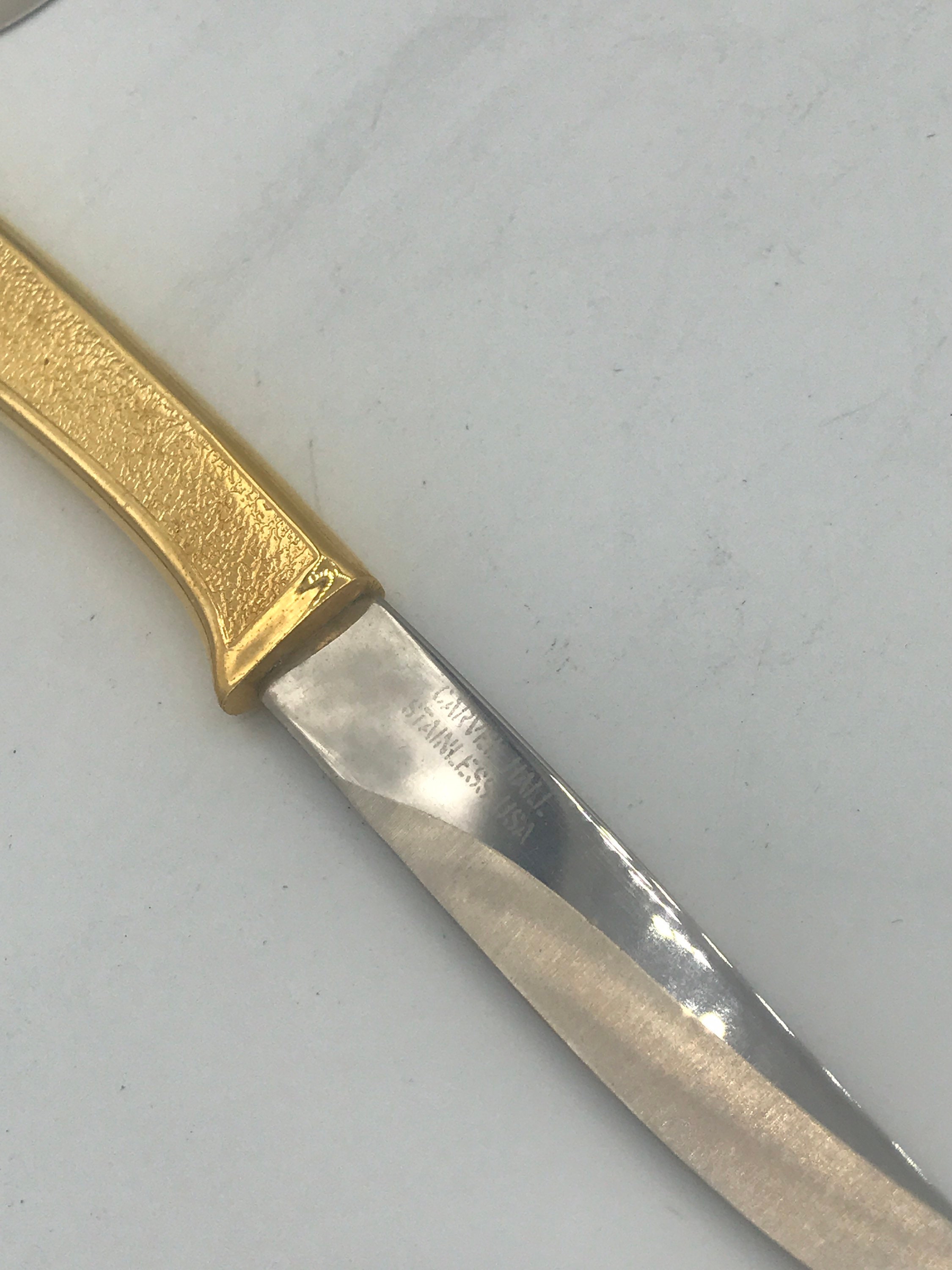 Vintage carvel hall steak knives set of 6 in box case 24k Gold Etsy