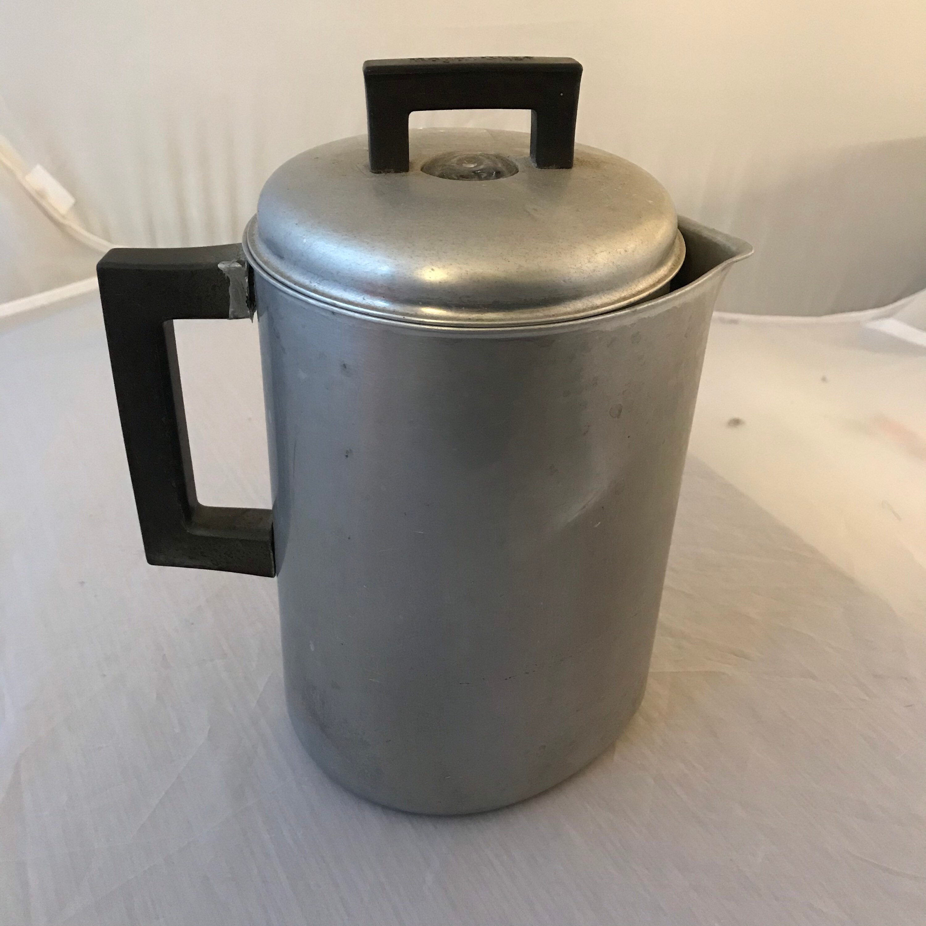 Vintage Aluminum Coffee Pot With Perk 