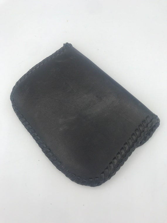 Black and white leather wallet vintage 1950s retr… - image 4
