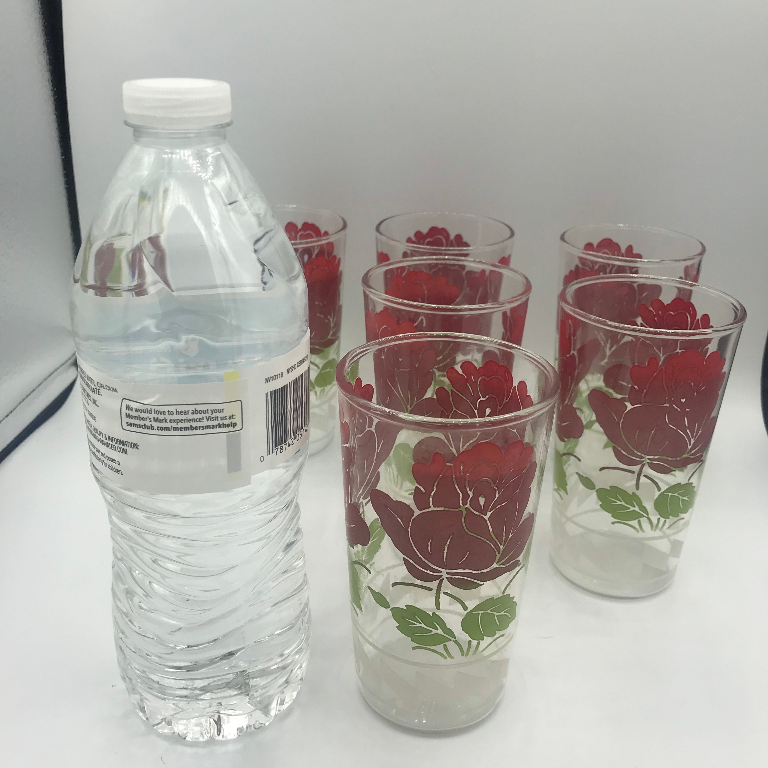 Vintage Rose juice Glasses printed Etsy