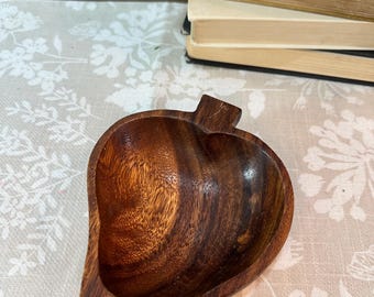 vintage  wooden trinket dish mid century monkey wood  bowl socal design natural look