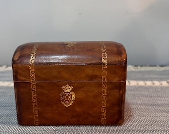 Estuche de cuero vintage para cartas de juego, caja de cuero para cartas