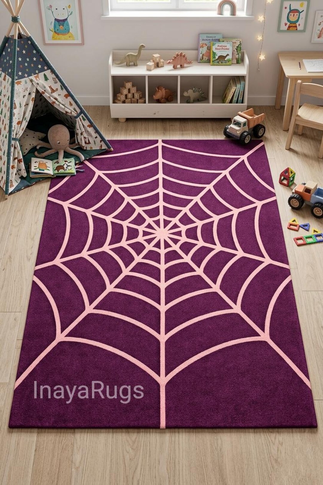 Spider Wed Rug Spider Web Rug Purple Gothic Area Rug, Halloween Spider Web Carpet ...