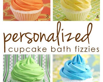 personalized cupcake bath fizzies, QTY 150