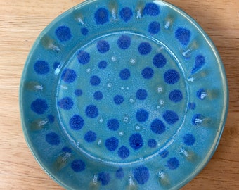 Keramikschale, Schmuckschale, handgemacht, einzigartig, blau
