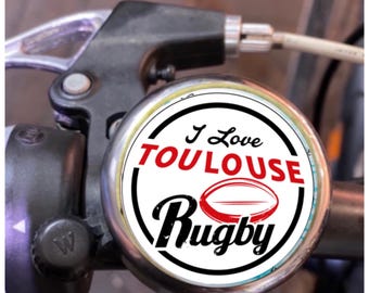Timbre de bicicleta Me encanta el rugby Toulouse