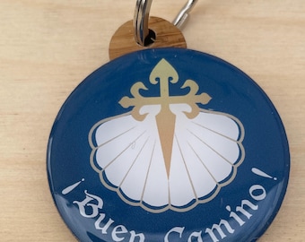 Buen Camino Bamboo Keyring
