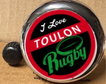 I Love Toulon Rugby 自転車ベル – サポーター向け自転車アクセサリー – ラグビーファンへのギフト – オリジナル自転車ベル – DringStyle