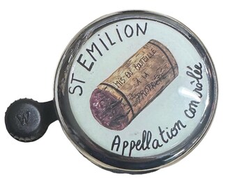 Timbre de bicicleta, corcho de vino Saint Emilion
