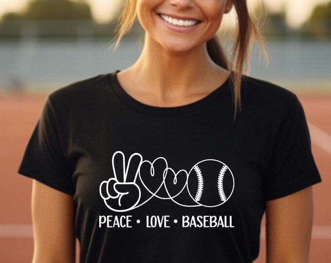 Peace Love Baseball Shirt | Performance Shirt | Baseball Mom Shirt | Trendy Baseball Shirt | Baseball Gifts | Gift for Her