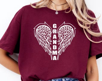 Grandma Memorial Shirt | In Memory of my Grandma Shirt | Angel Wings Shirt | Angel Wing Heart | Rest in Peace | Honor | Celebration of Life
