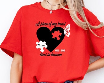 Memorial Butterfly | A Piece of my Heart Lives in Heaven | Rest in Peace | Puzzle Piece | Honor | Celebration of Life | Free Shipping