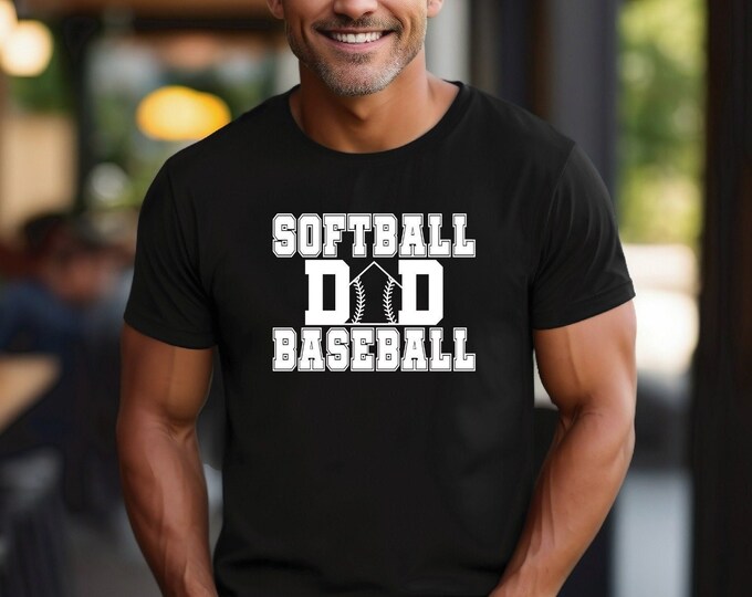 Dad of Both Shirt | Proud Softball and Baseball Dad | Perfect Game Day Apparel for Dad | Support Your Team in Style | Gift for Father's Day